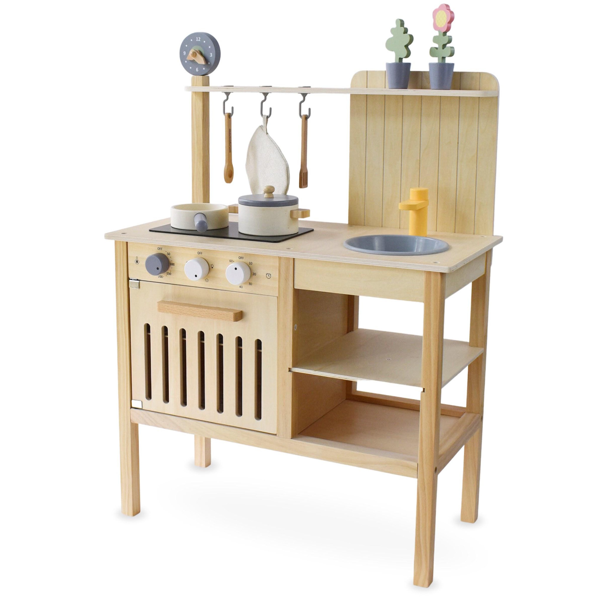Voir la diapositive 2 : MAMABRUM Cuisine enfant en bois accessoires imitation 3 ans mamabrum