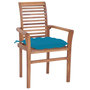Voir la diapositive 2 : VIDAXL Chaises a manger lot de 2 avec coussins bleu clair Bois de teck