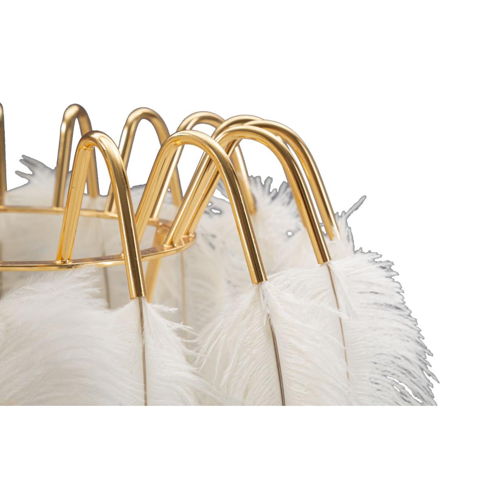 Voir la diapositive 2 : Paris Prix Lampe à poser imitation plume  stand  60cm or & blanc