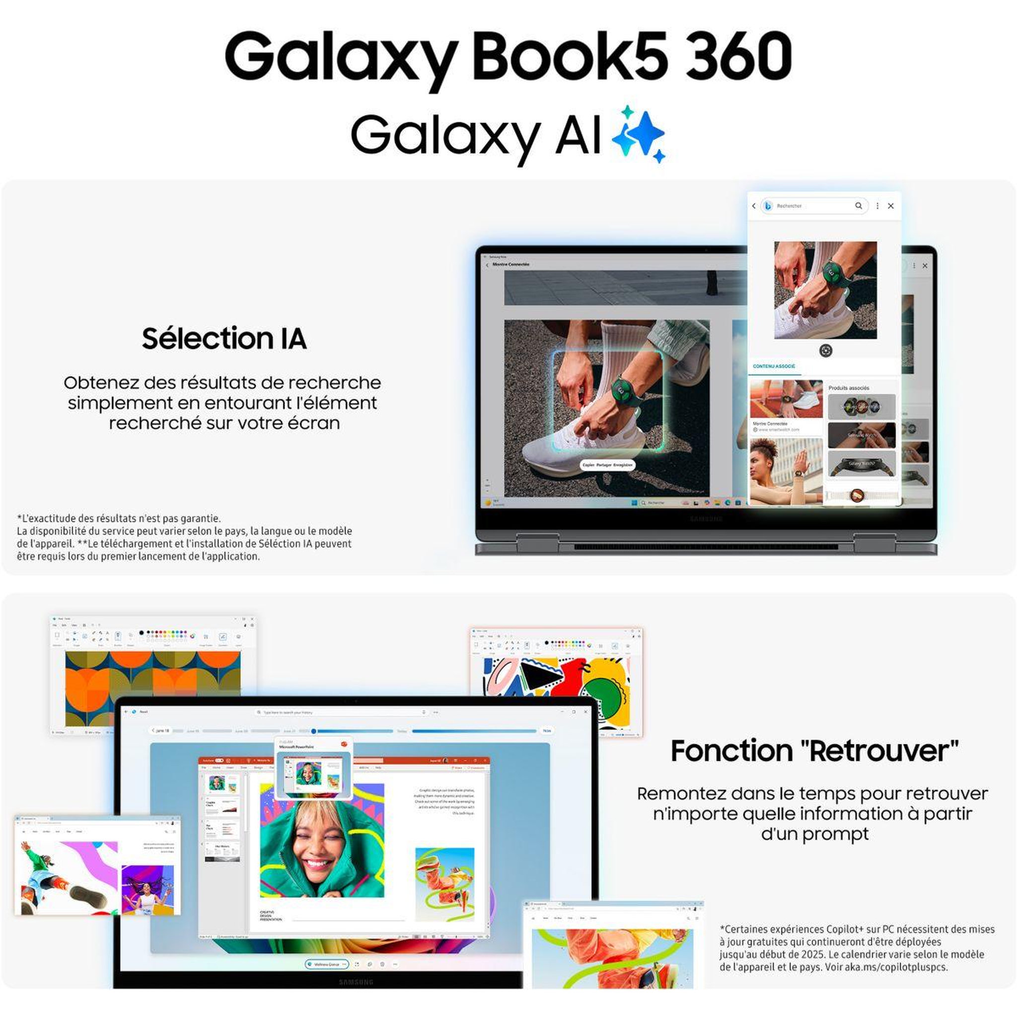 Voir la diapositive 3 : Samsung Ordinateur portable Galaxy Book5 360 15.6'' Copilot+ PC Gris