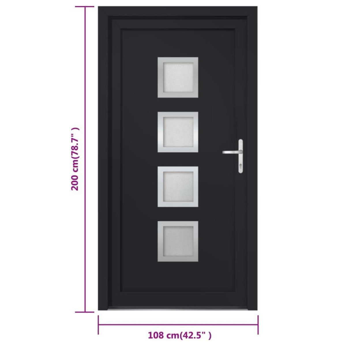 VIDAXL Porte d'entree anthracite 108x200 cm PVC