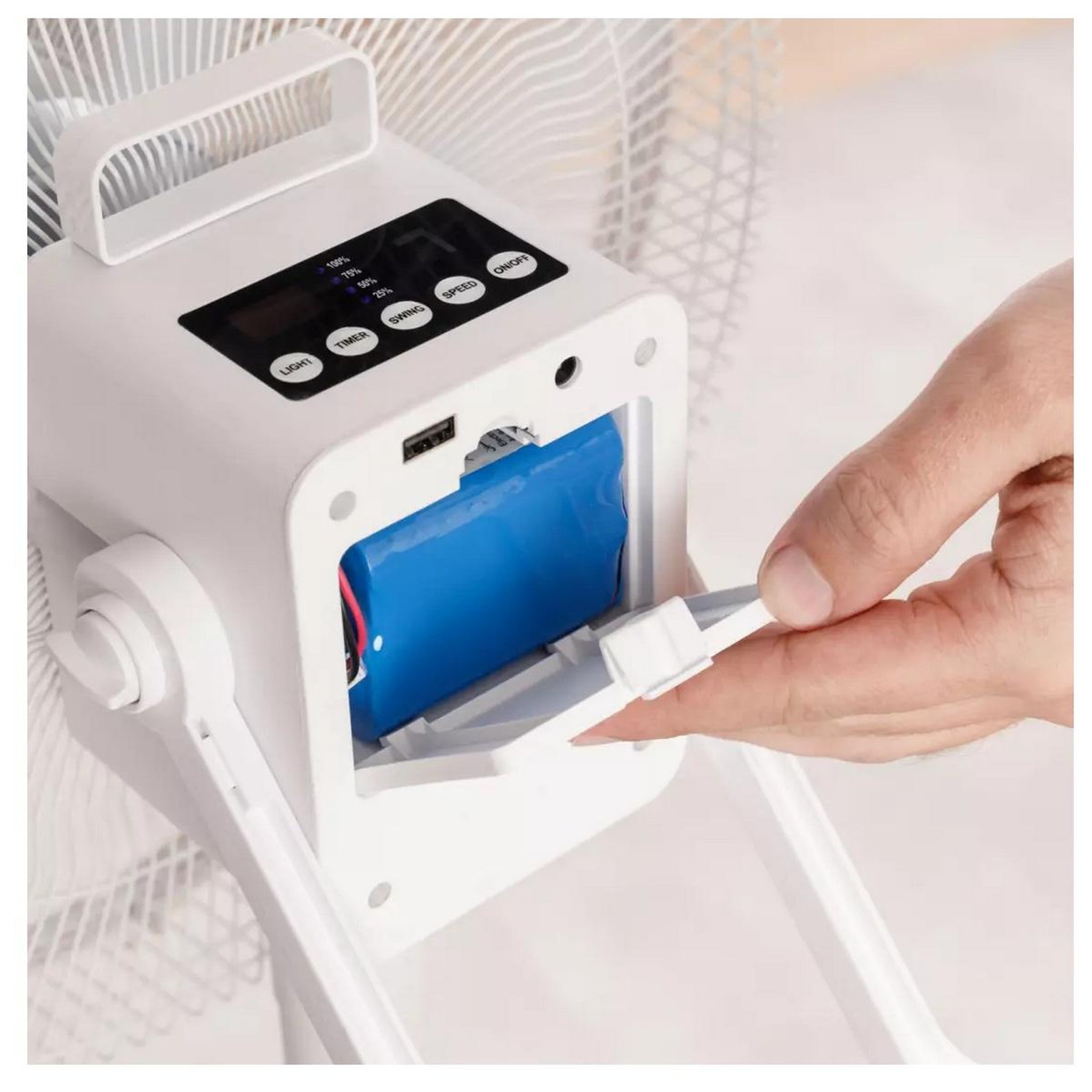 Voir la diapositive 4 : Taurus Ventilateur sur pied 40cm 35w 5 vitesses blanc - BOREAL16CRGO