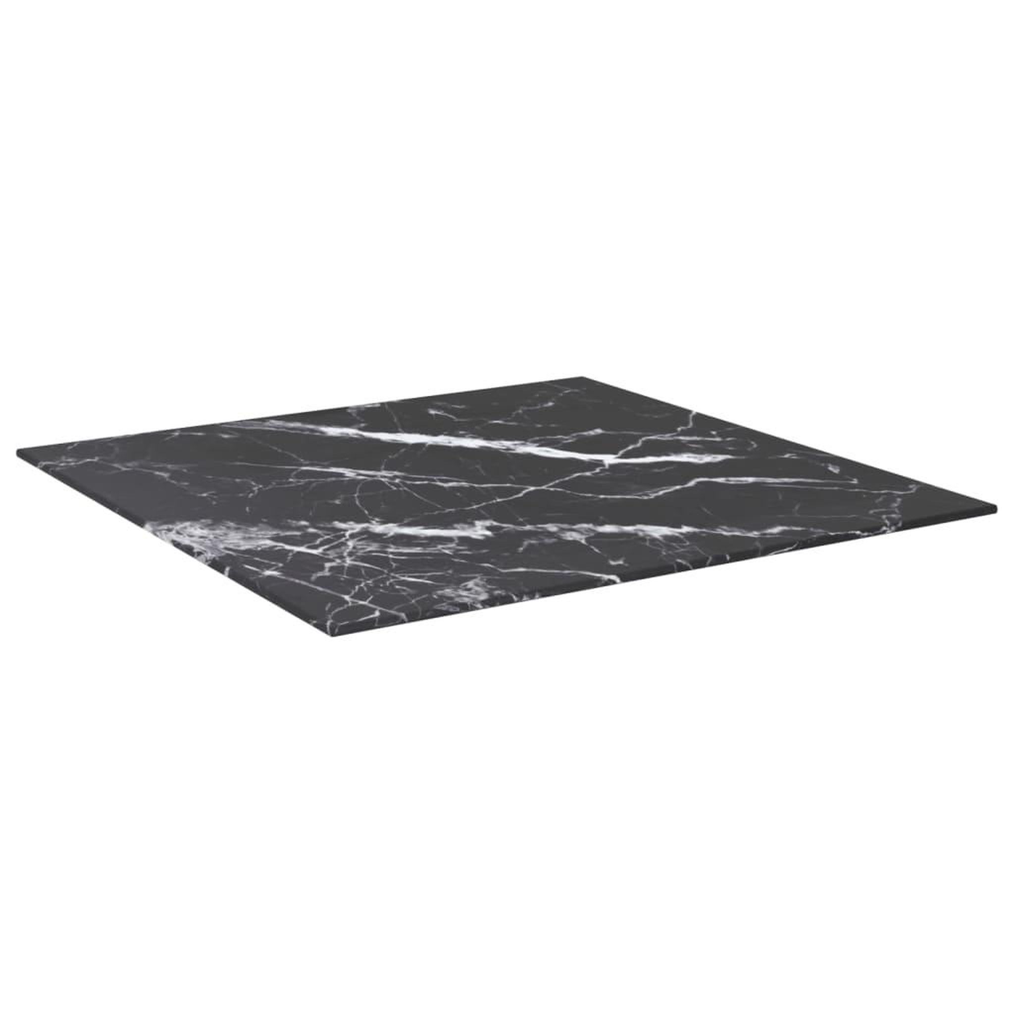 Voir la diapositive 2 : VIDAXL Dessus de table noir 60x60 cm 6 mm verre trempe design marbre