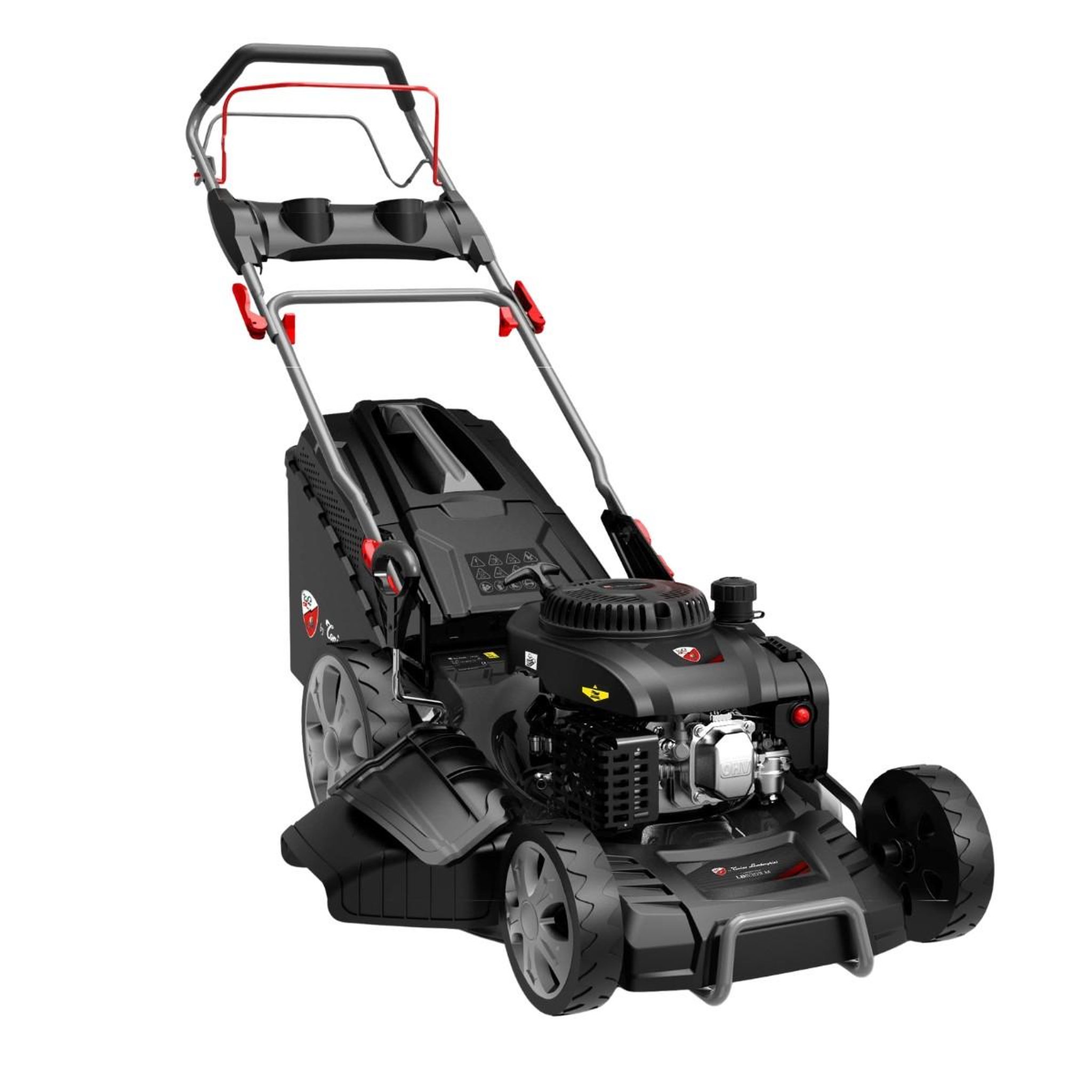 BY TONINO LAMBORGHINI GARDEN MACHINERY Tondeuse à gazon thermique autotractée 224 cm³ 7,5 cv 53 cm 4-en-1 démarrage électrique 20 v bac 65 l tonino lamborghini
