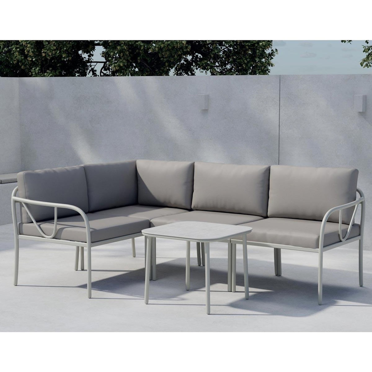 Paris Prix Salon de Jardin d'Angle  Hydra  196cm Greige