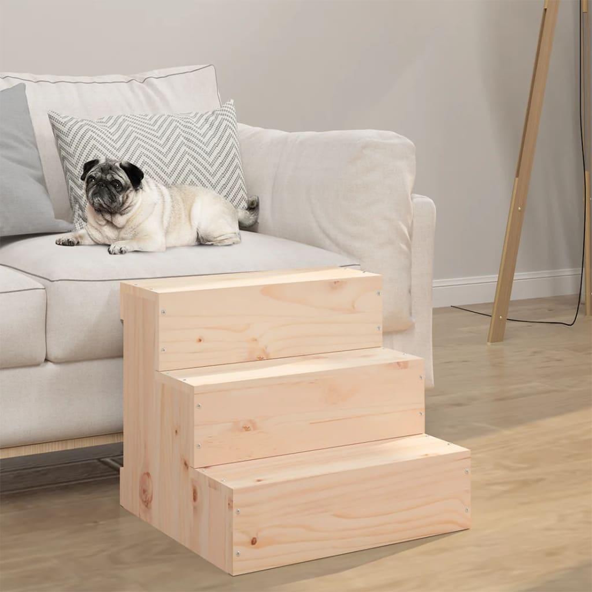 Voir la diapositive 3 : VIDAXL Escalier pour animaux de compagnie 40x37,5x35 cm Bois de pin
