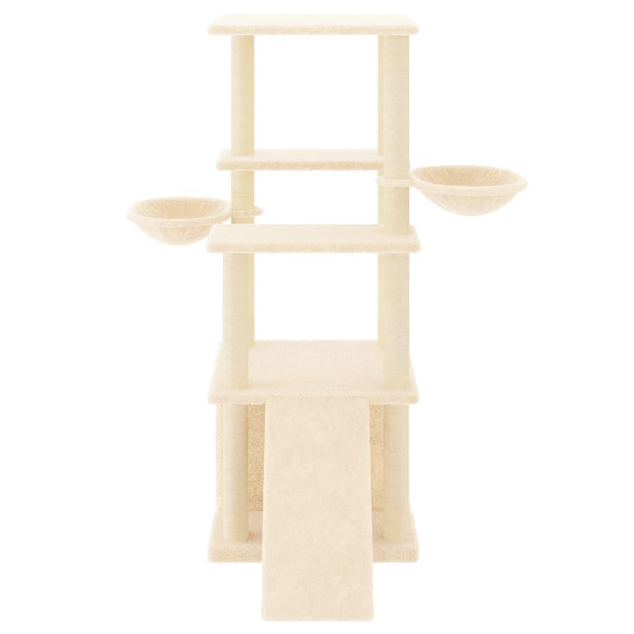 Voir la diapositive 3 : VIDAXL Arbre a chat avec griffoirs en sisal creme 133 cm