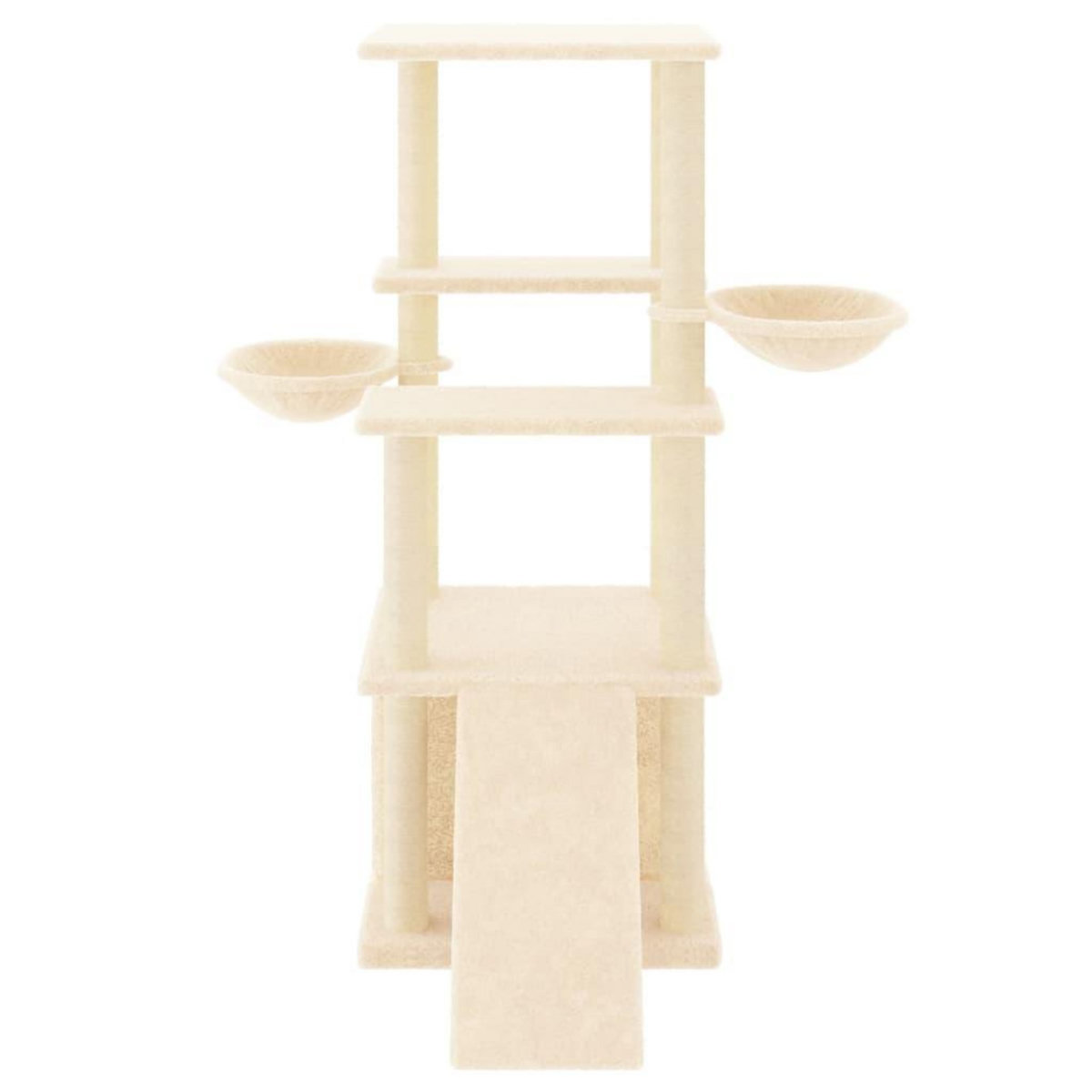 VIDAXL Arbre a chat avec griffoirs en sisal creme 133 cm
