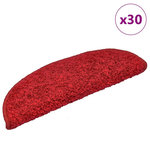 VIDAXL Tapis d'escalier 30 pcs rouge 65x21x4 cm