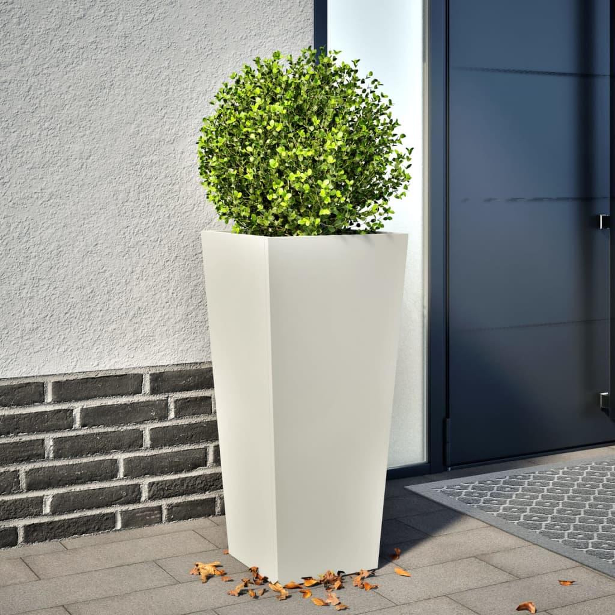 VIDAXL Jardiniere blanc 35x35x75 cm acier