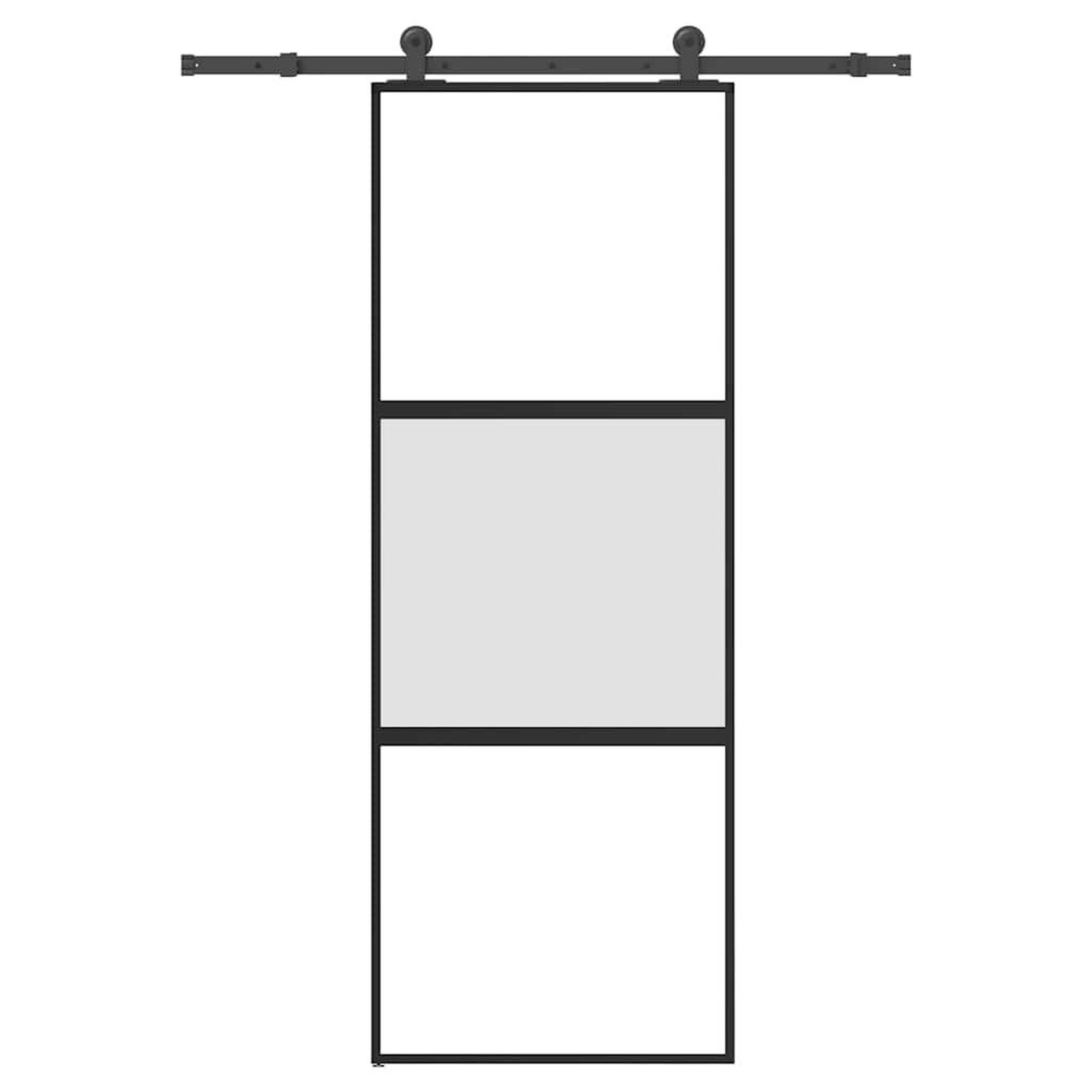 VIDAXL Porte coulissante kit de quincaillerie trempe verre aluminium