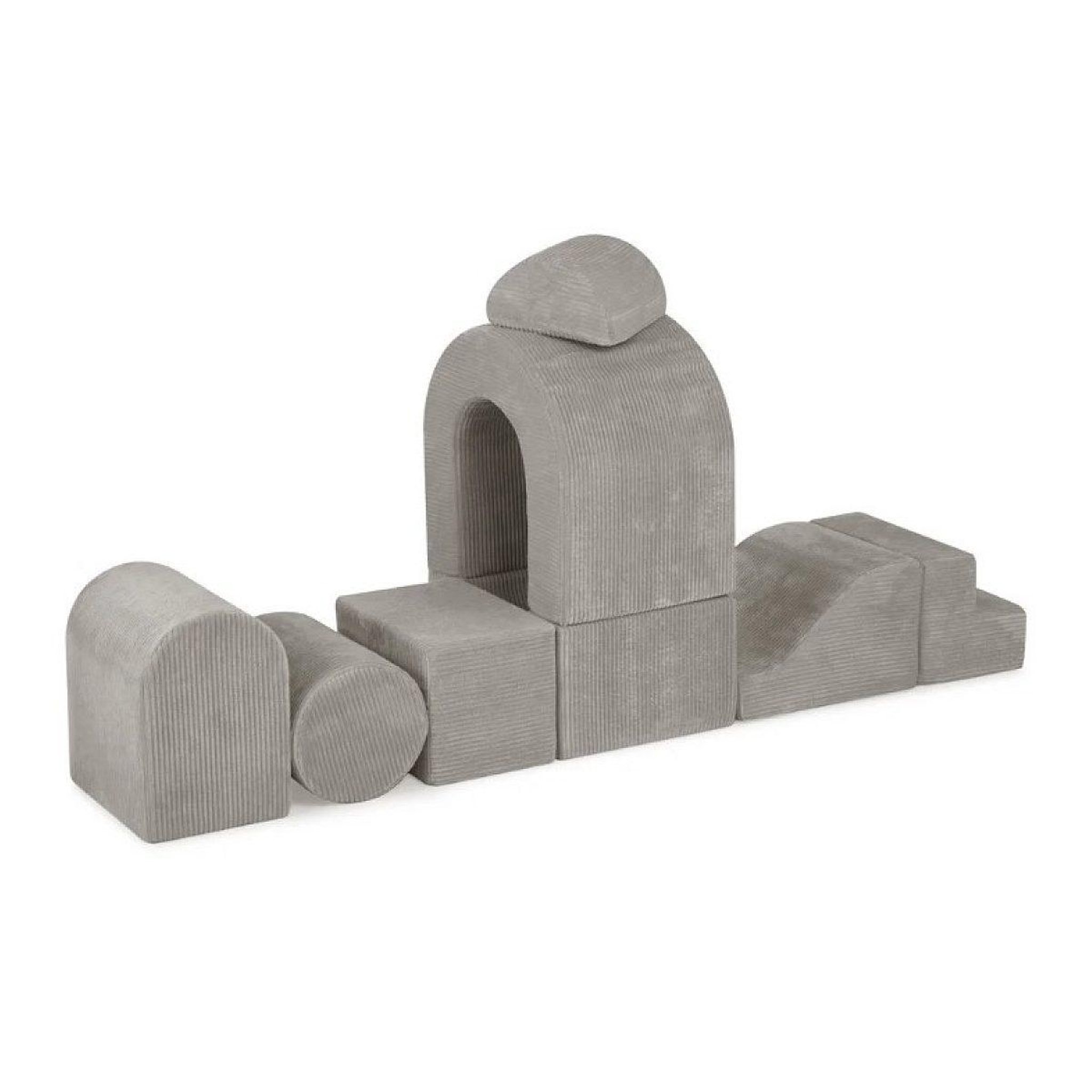 Voir la diapositive 2 : PLUSH NEST Château de jeux velours côtelé beige avec piscine 150 balles or nacré