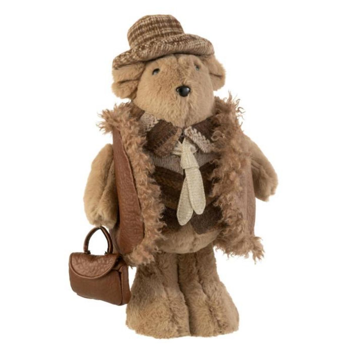 Paris Prix Statuette Déco Ours  Sac à Main  46cm Marron