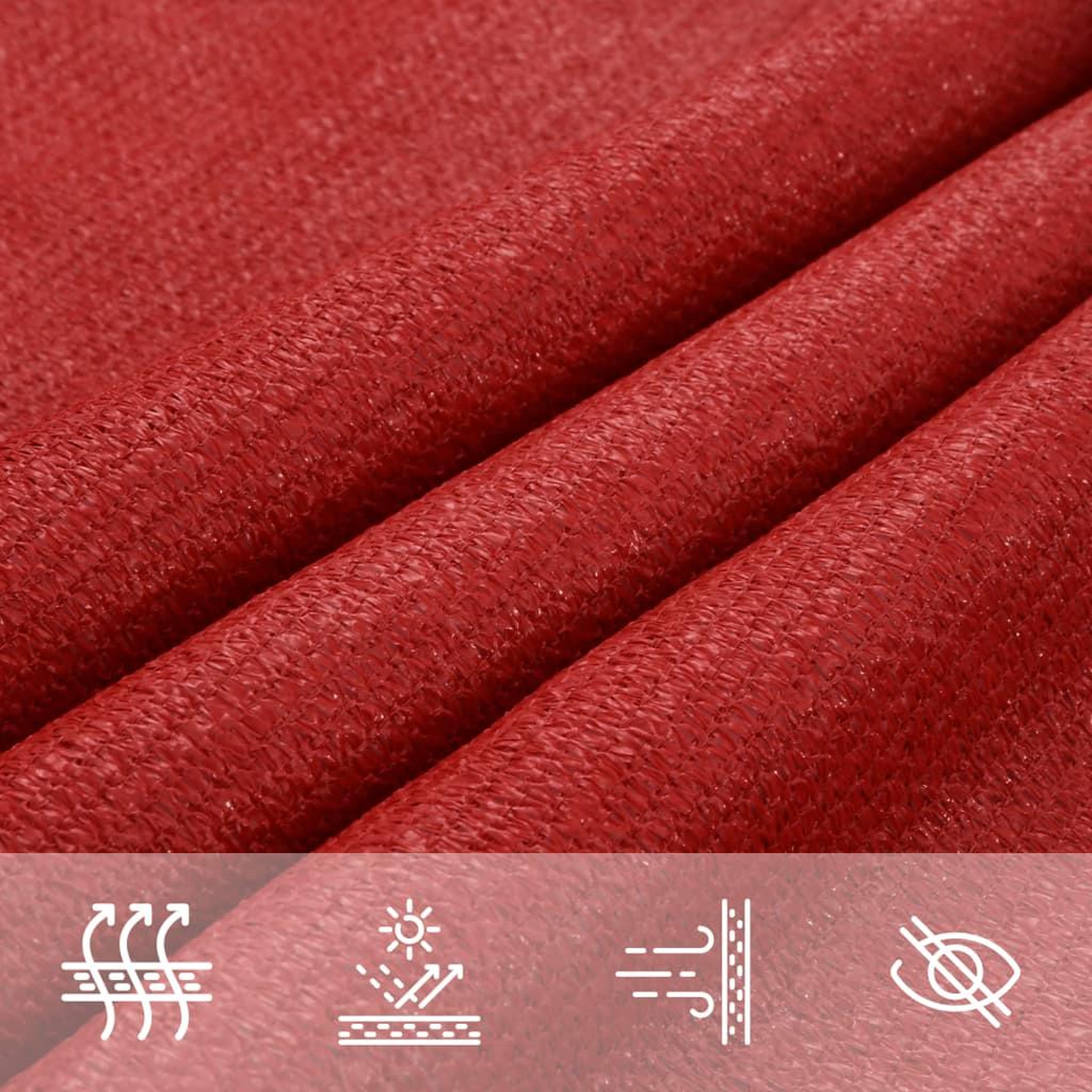 Voir la diapositive 5 : VIDAXL Voile d'ombrage 160 g/m^2 Rouge 4x4x5,8 m PEHD