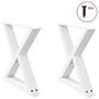 Voir la diapositive 1 : VIDAXL Pieds de table basse 2 pcs blanc 60x(42-43,3) cm acier