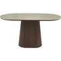 Voir la diapositive 4 : Habitat et Jardin Table à manger ovale en pierre et bois  Portofino  - 8 places - Travertin et marron