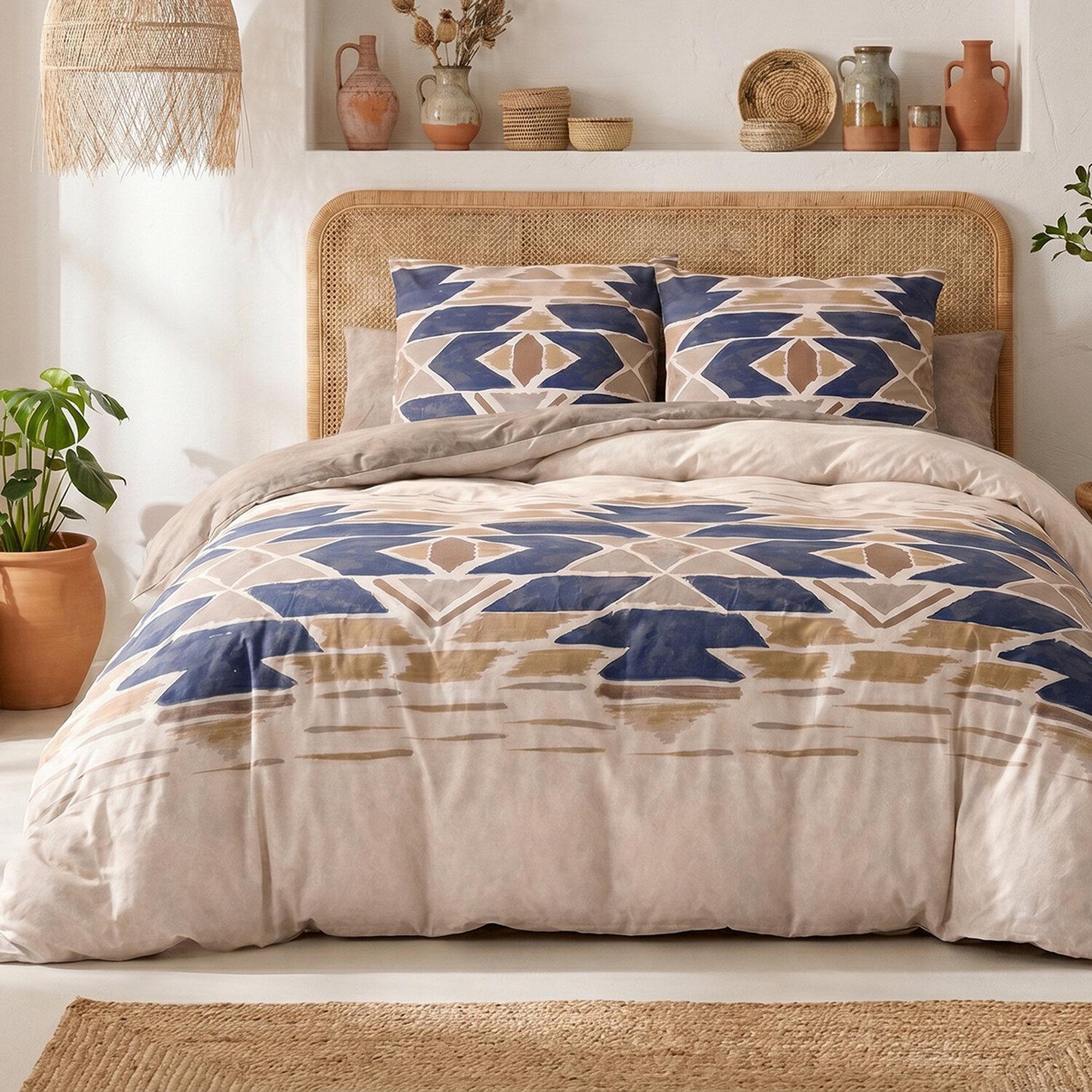 ATELIER DU COTON Parure housse de couette en coton 57 fils apotek. Coloris disponibles : Beige