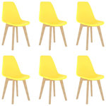 VIDAXL Chaises a manger lot de 6 jaune plastique
