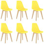 Voir la diapositive 1 : VIDAXL Chaises a manger lot de 6 jaune plastique