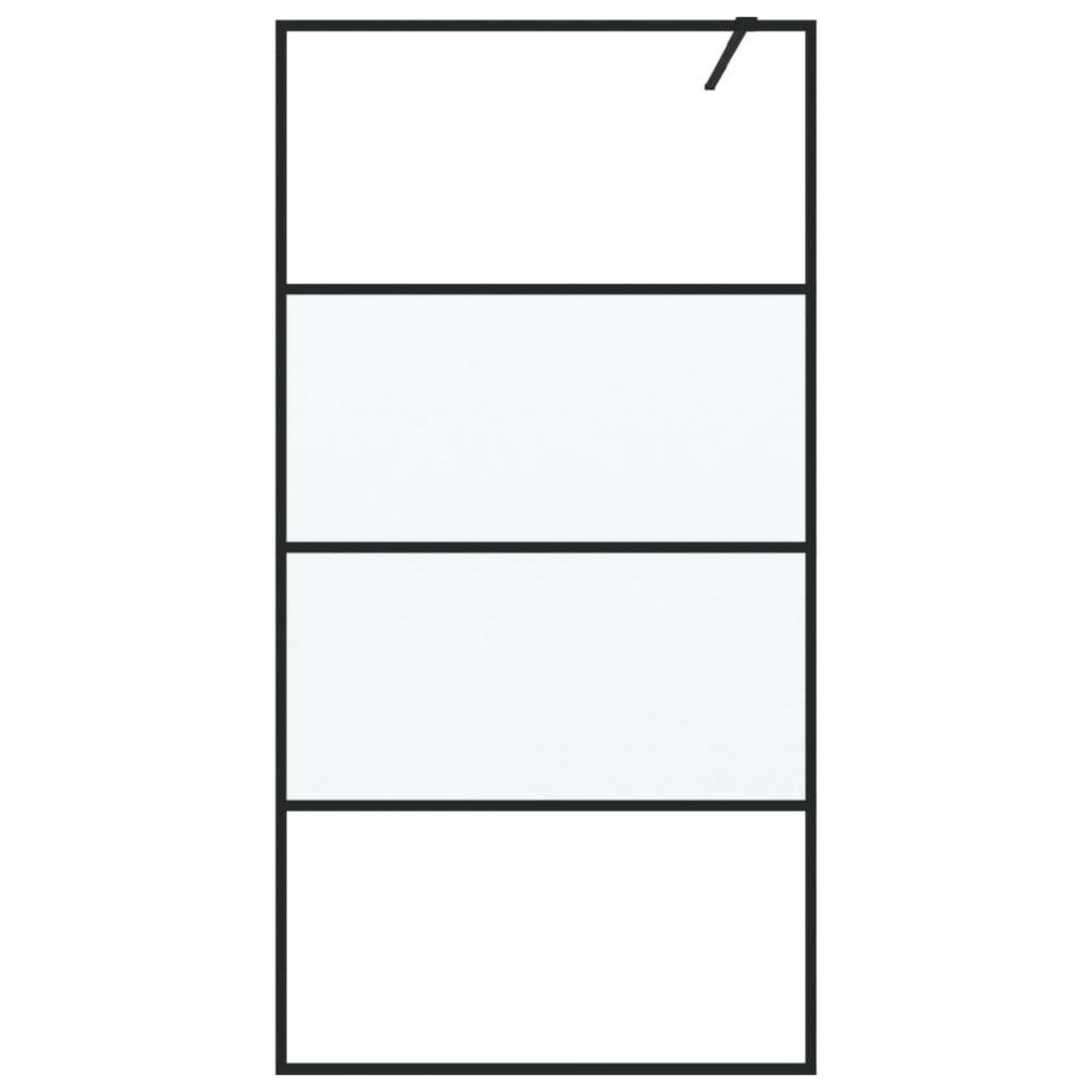 VIDAXL Paroi de douche Noir 100x195 cm Verre ESG demi-depoli