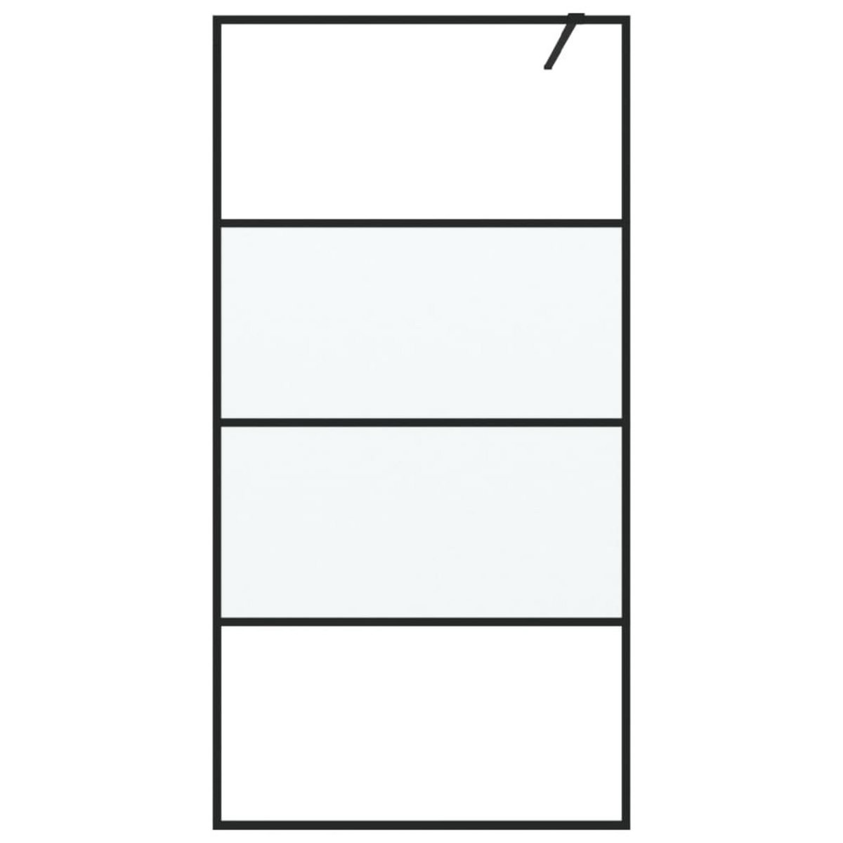 VIDAXL Paroi de douche Noir 100x195 cm Verre ESG demi-depoli