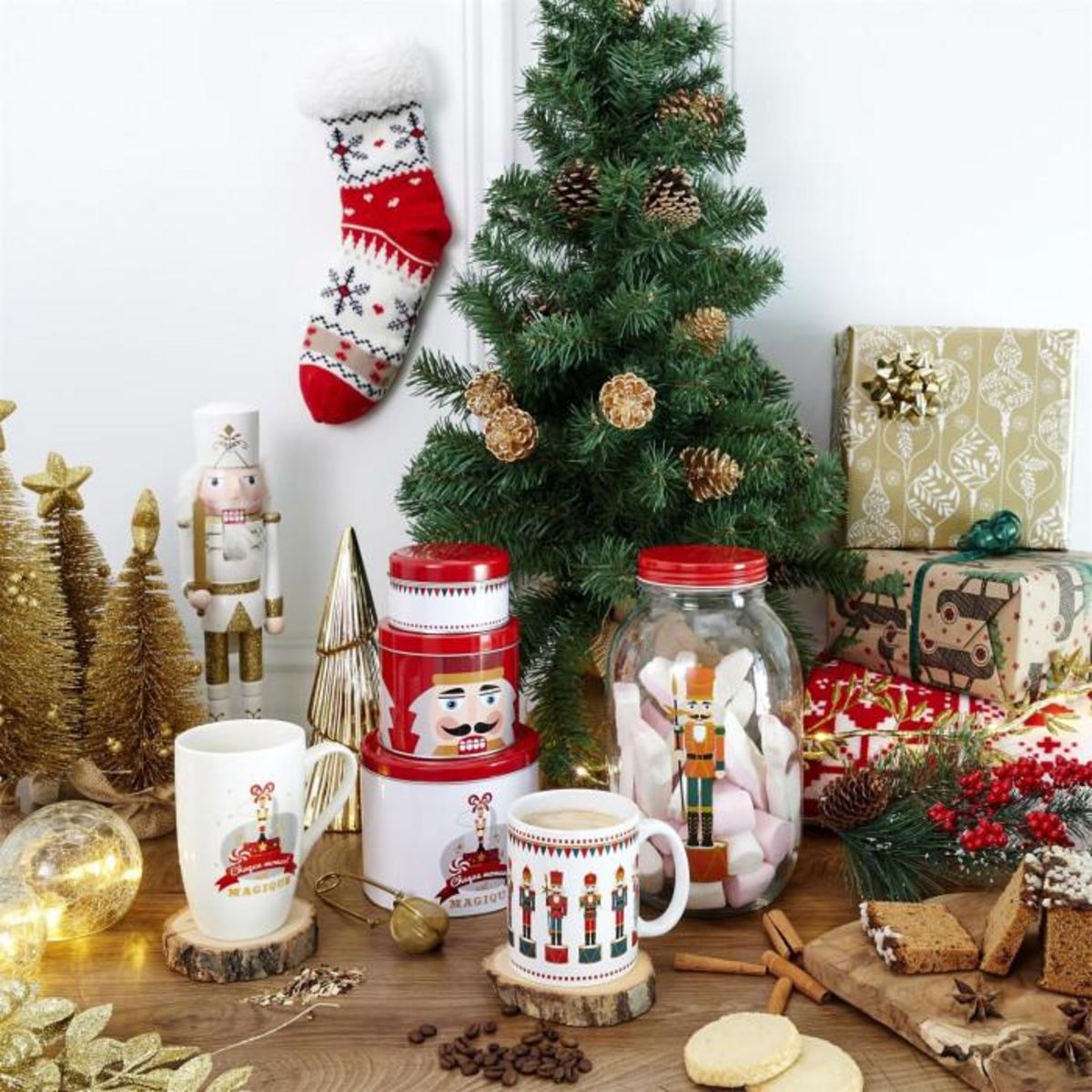 Paris Prix Mug avec Infuseur  Noël  30cl Blanc & Or