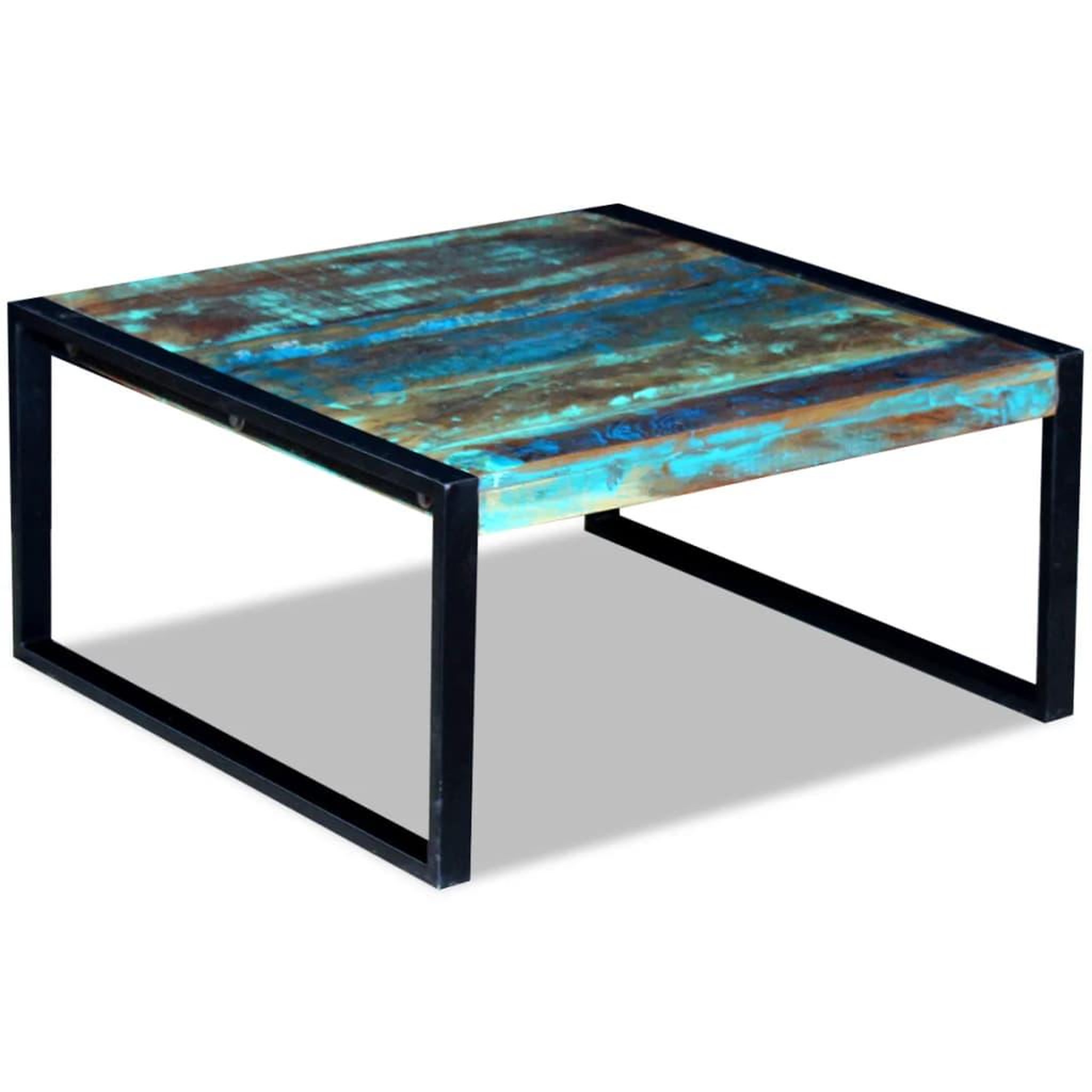 Voir la diapositive 3 : VIDAXL Table basse bois de recuperation massif 80x80x40 cm