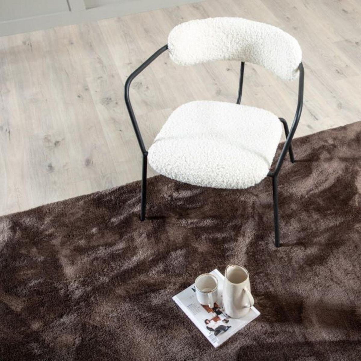 Paris Prix Tapis Design Uni  Blanca  160x230cm Nougat
