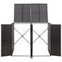 Voir la diapositive 4 : VIDAXL Abri pour poubelle double Noir 140x80x117 cm Resine tressee