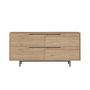 Voir la diapositive 1 : CONCEPT USINE Buffet 4 portes finition bois et métal noir 160x75cm ABEY
