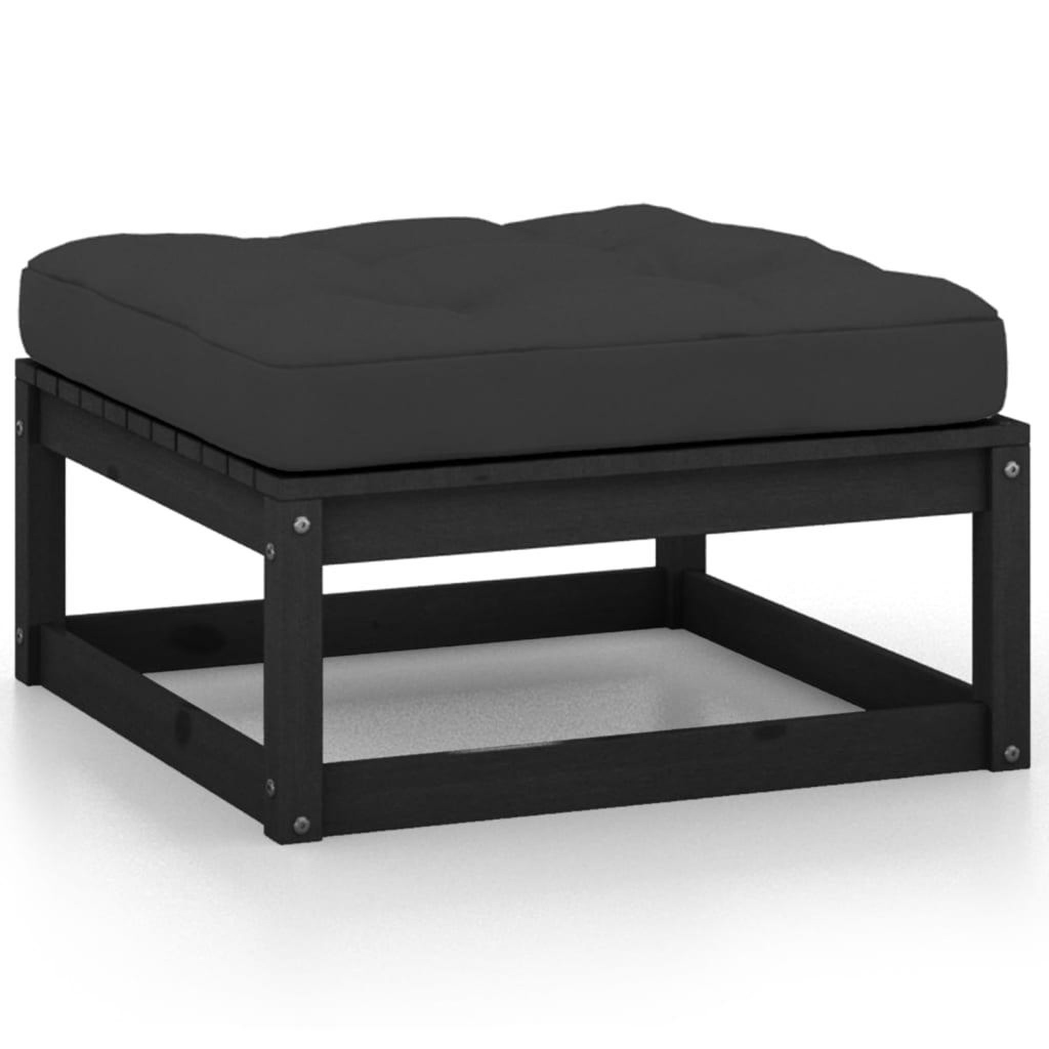 Voir la diapositive 5 : VIDAXL Salon de jardin 11 pcs avec coussins Noir Bois de pin massif