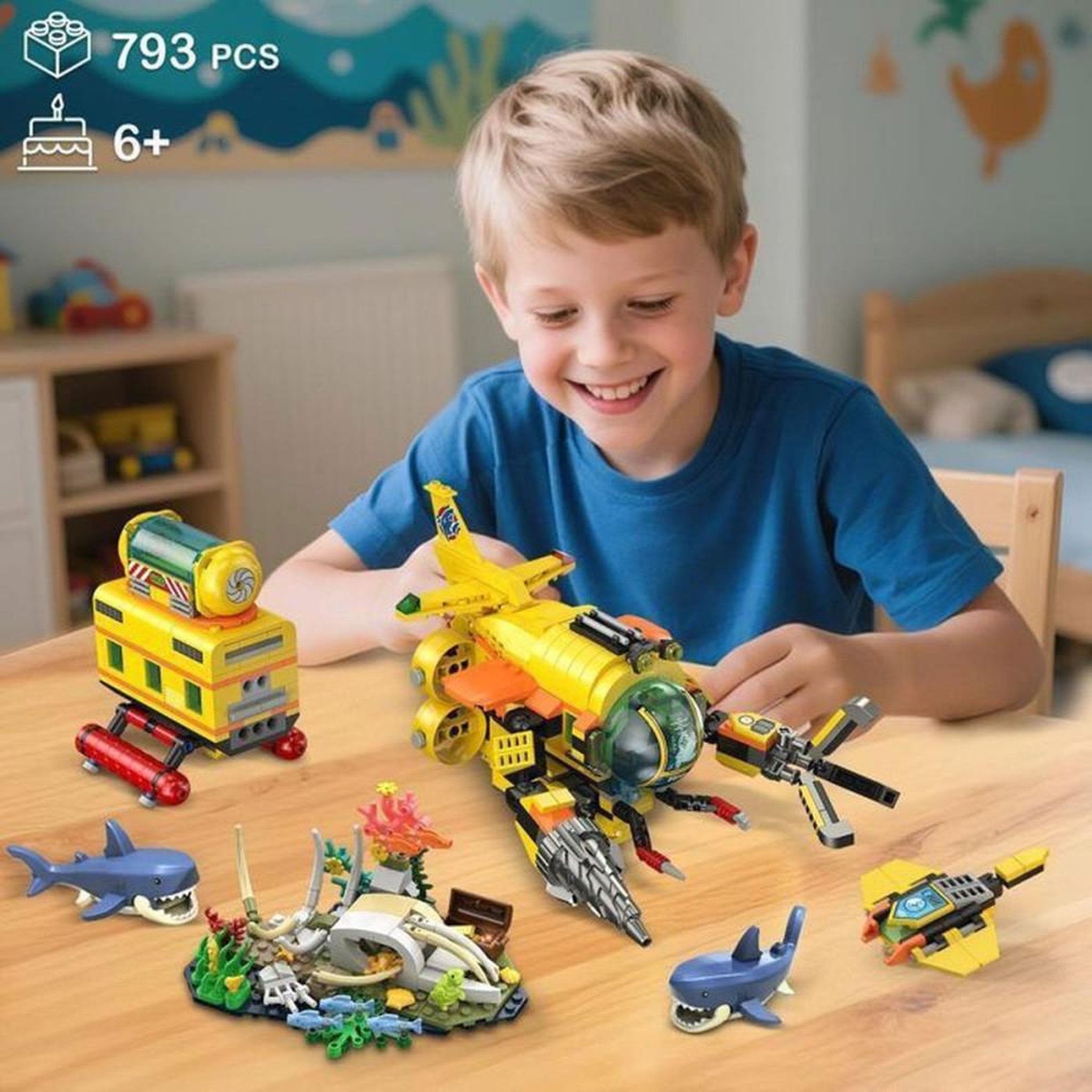 Voir la diapositive 2 : Coffret de construction Caserne de pompiers 775 pièces pour enfants 6+ avec lumières LED, base à deux étages et figurines
