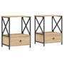 Voir la diapositive 2 : VIDAXL Tables de chevet 2 pcs chene sonoma 50x41x65 cm bois ingenierie