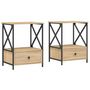 Voir la diapositive 2 : VIDAXL Tables de chevet 2 pcs chene sonoma 50x41x65 cm bois ingenierie