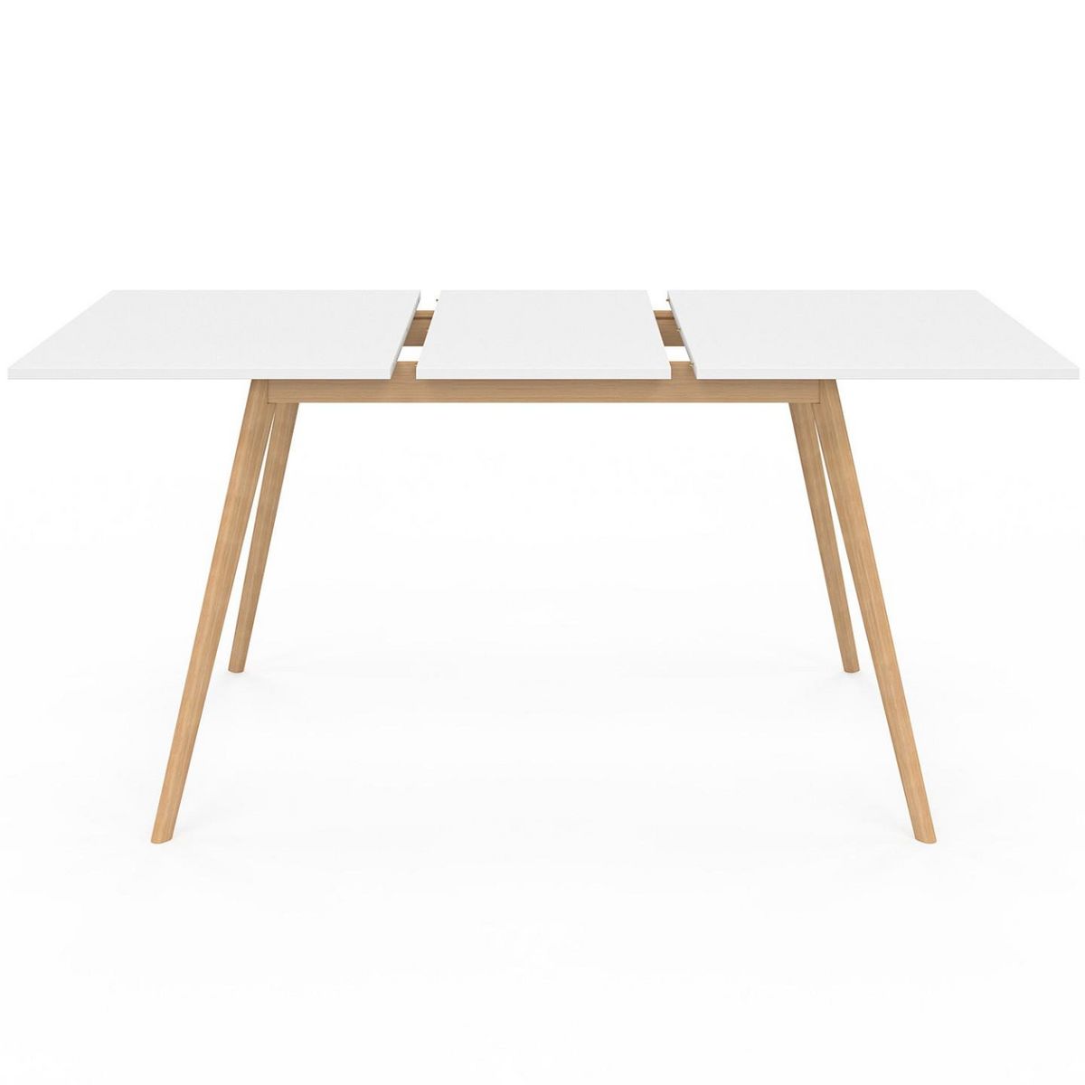 ID MARKET Table scandinave extensible rectangle INGA 4-8 personnes blanche 120-160 cm