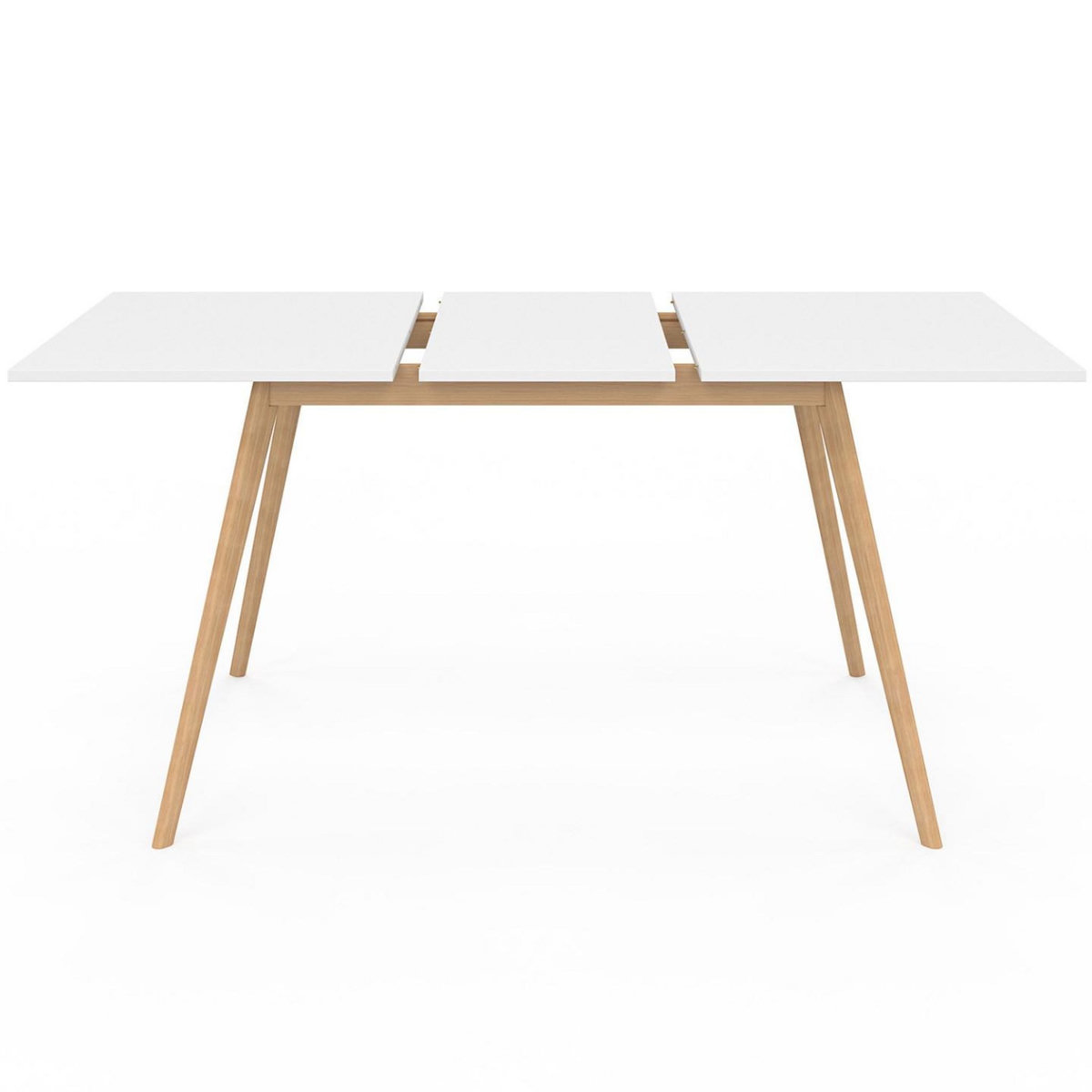 ID MARKET Table scandinave extensible rectangle INGA 4-8 personnes blanche 120-160 cm