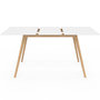 Voir la diapositive 3 : ID MARKET Table scandinave extensible rectangle INGA 4-8 personnes blanche 120-160 cm