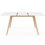 Voir la diapositive 3 : ID MARKET Table scandinave extensible rectangle INGA 4-8 personnes blanche 120-160 cm