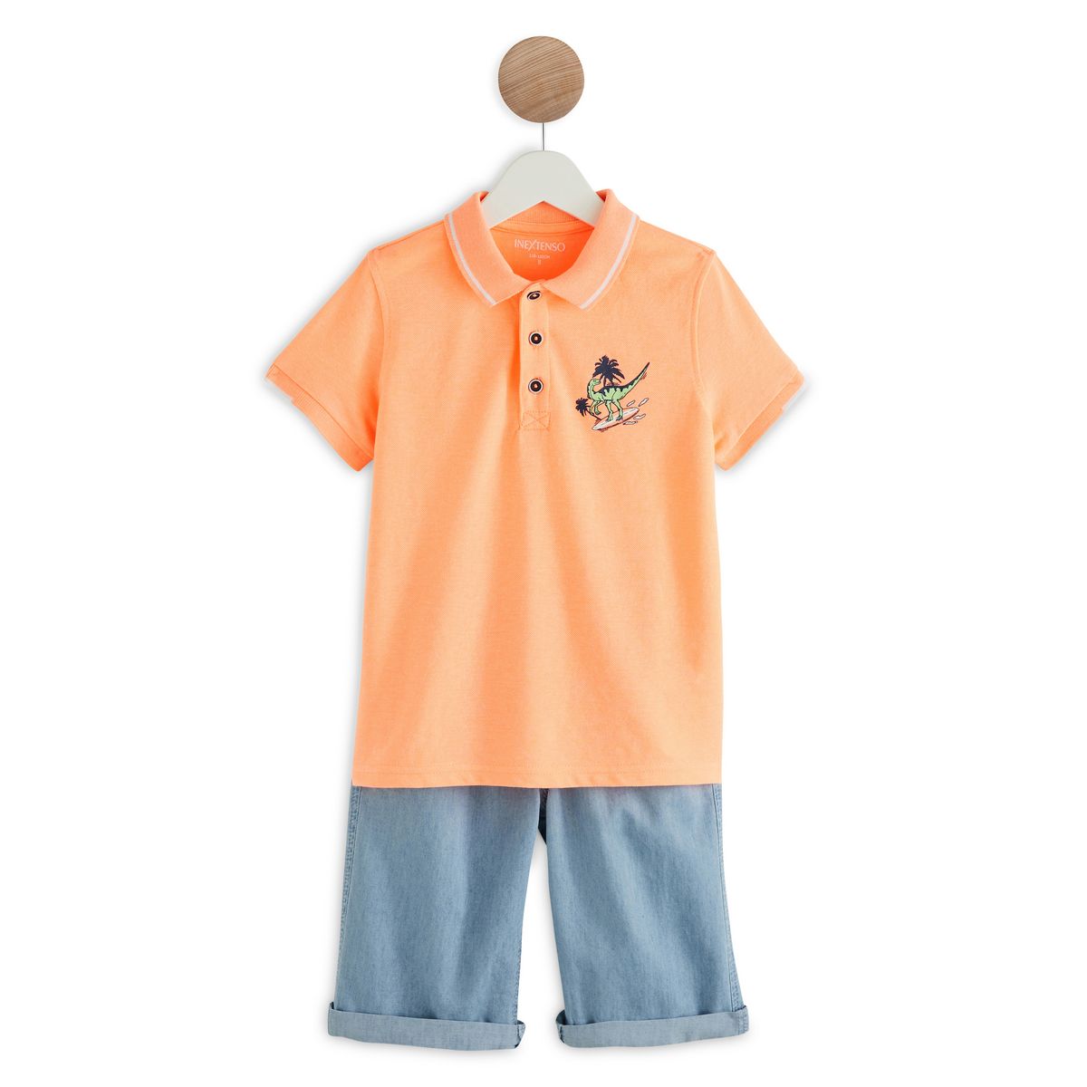 INEXTENSO Ensemble t-shirt manches courtes + bermuda en jean garçon
