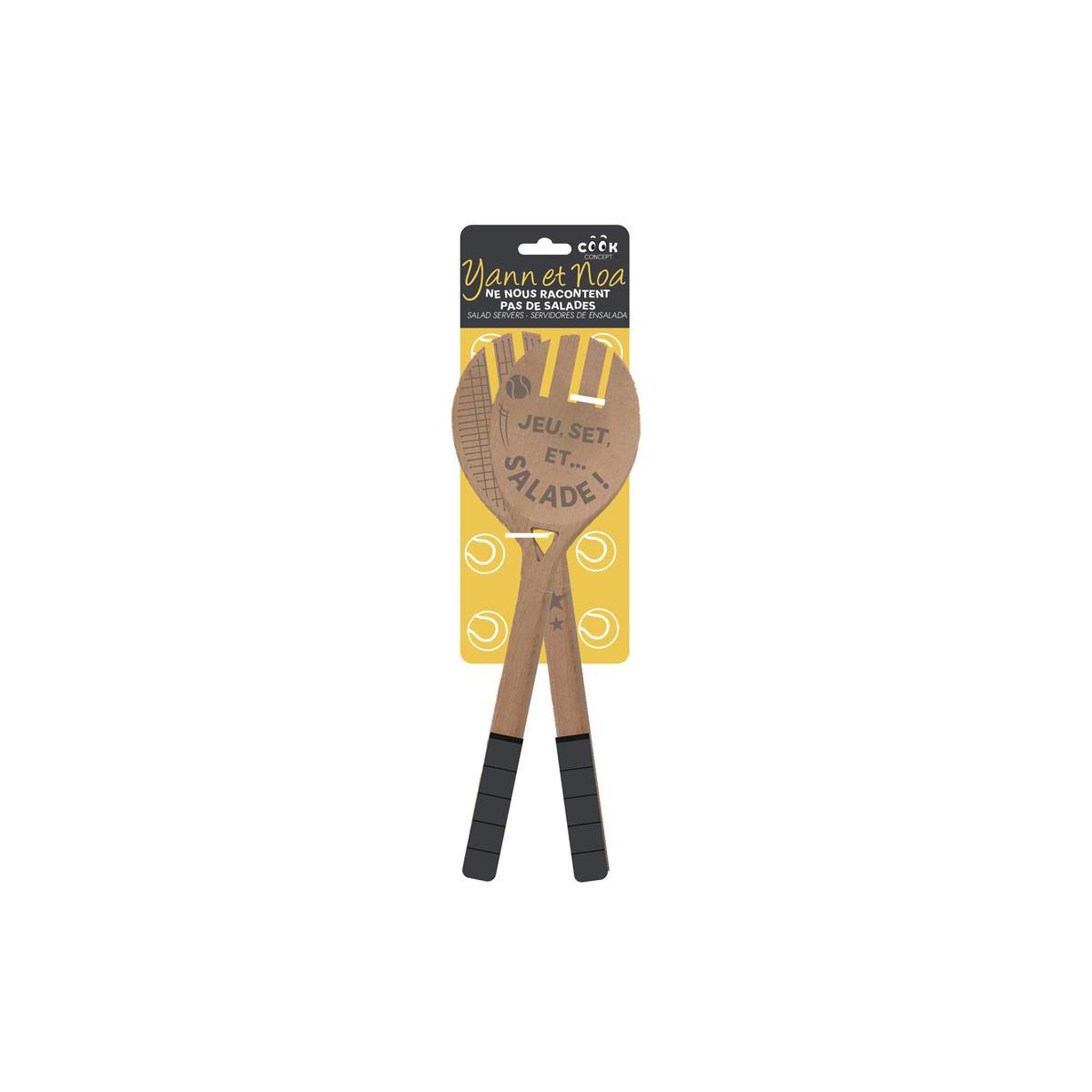 Voir la diapositive 3 : COOK CONCEPT Couverts à salade  raquette  30cm beige