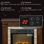 Voir la diapositive 5 : HOMCOM Cheminée électrique 1800W design ranch effet bois foncé et pierre parement télécommande