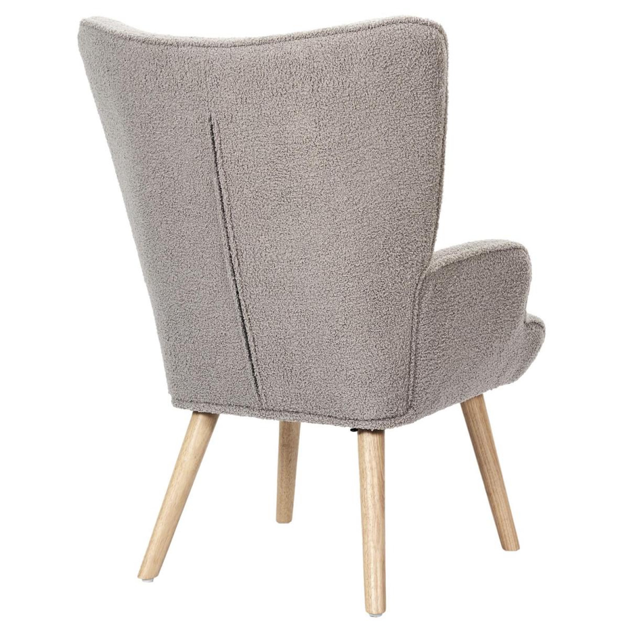 Voir la diapositive 4 : The Home Deco Factory Fauteuil bouclette  rhea  96cm taupe