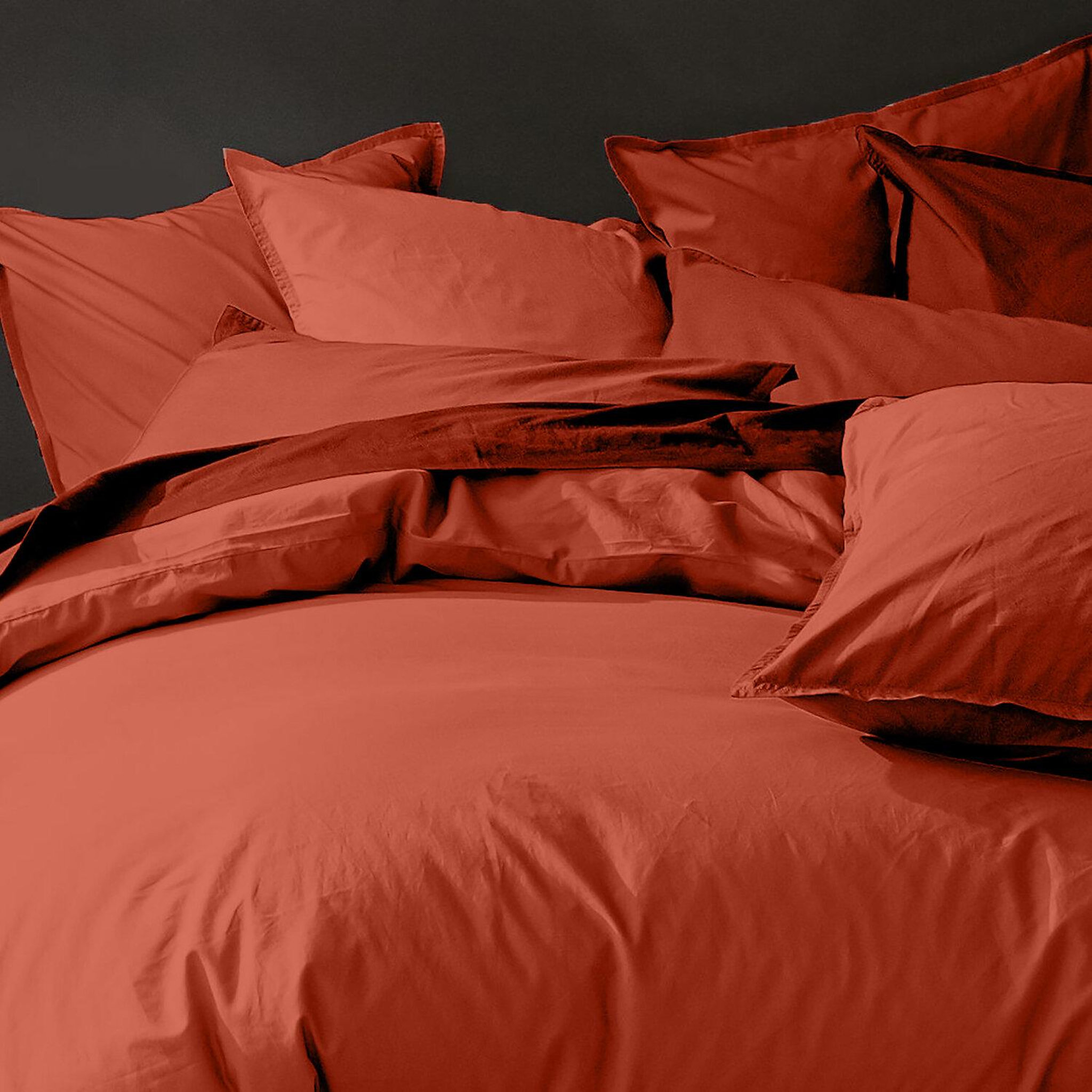 Voir la diapositive 2 : BATON ROUGE Housse de couette 100% percale de coton lavé 80fils/cm2