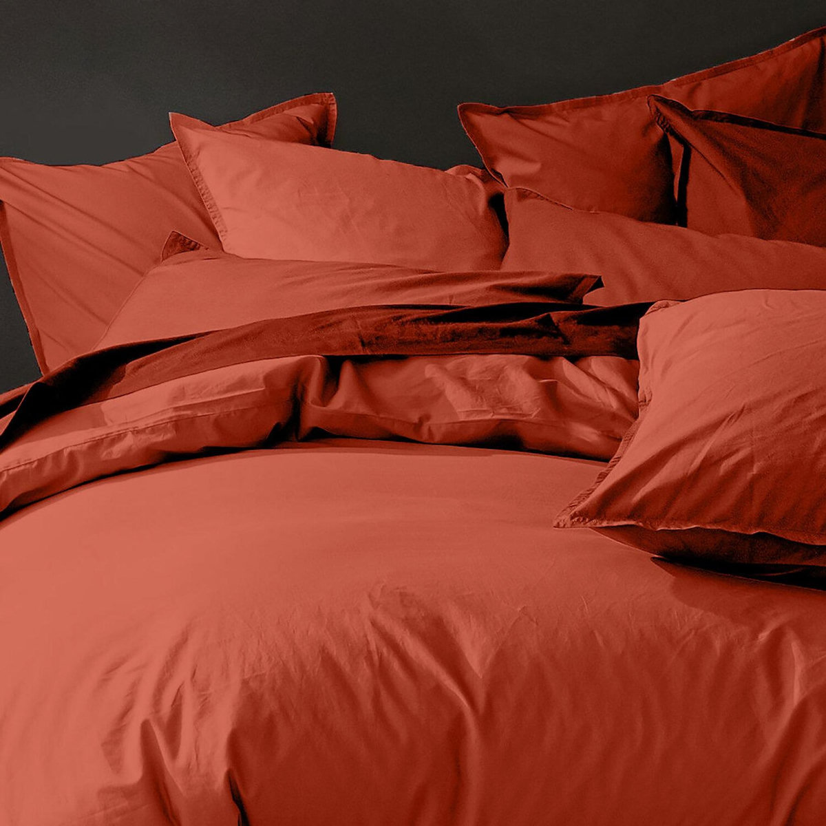BATON ROUGE Housse de couette 100% percale de coton lavé 80fils/cm2