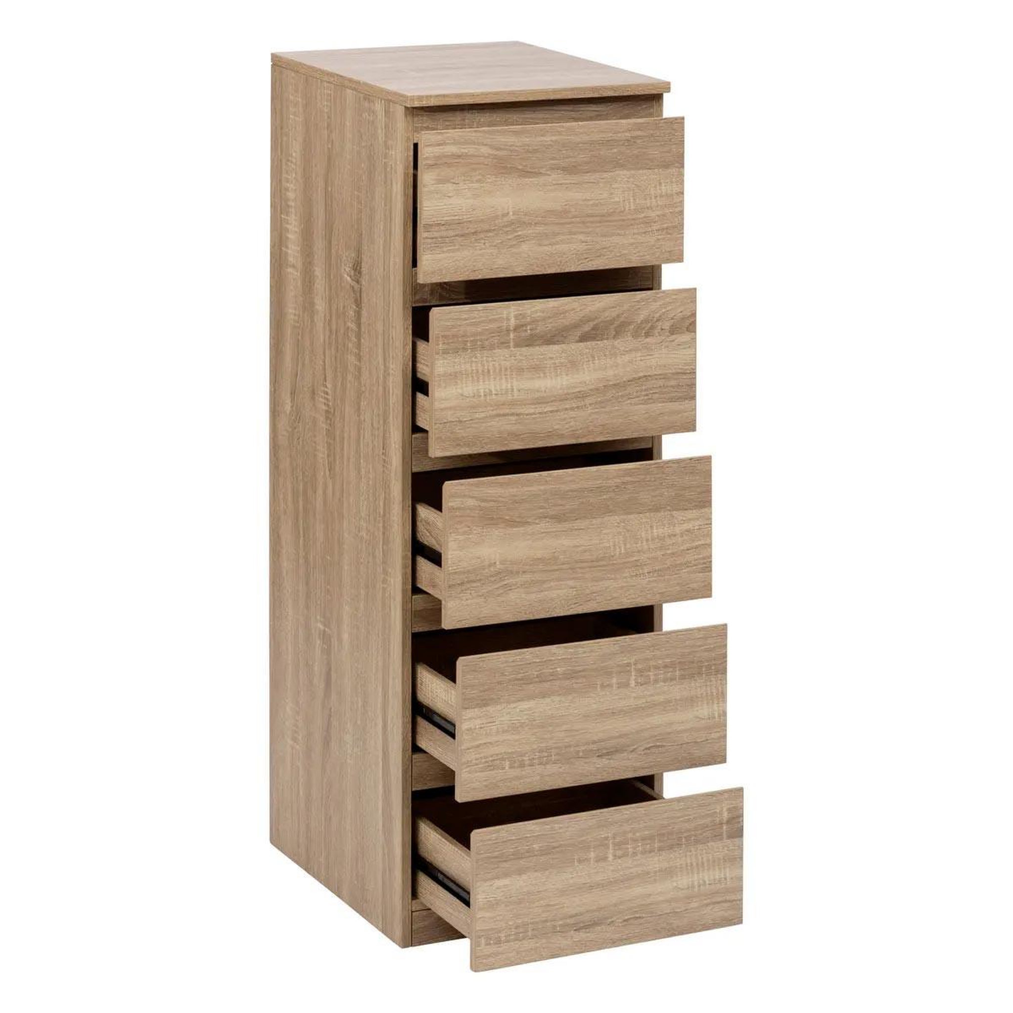Voir la diapositive 2 : FIVE Chiffonnier 5 tiroirs  dolo  115cm naturel