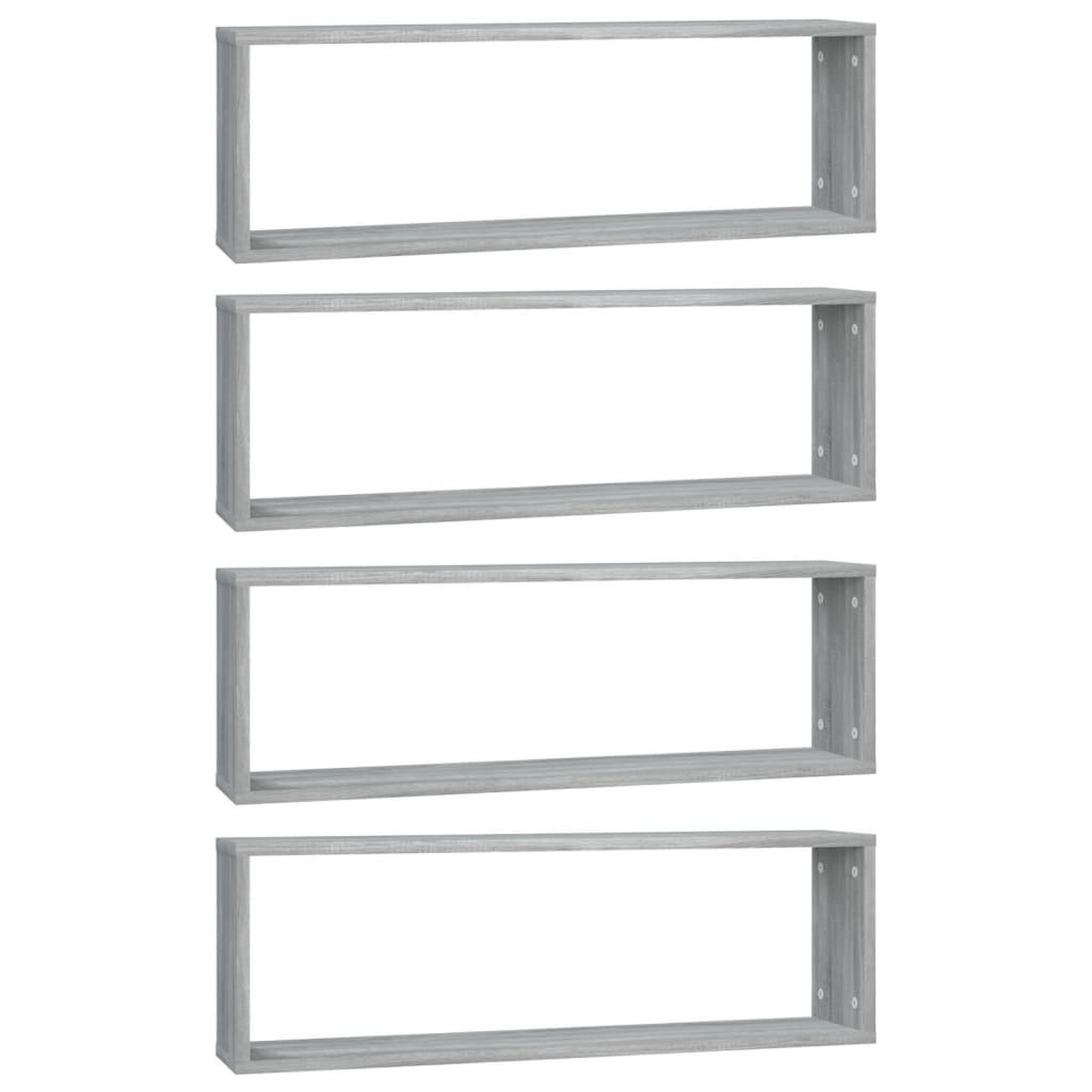 Voir la diapositive 2 : VIDAXL Etageres murales cubiques 4 pcs Sonoma gris 80x15x26,5 cm