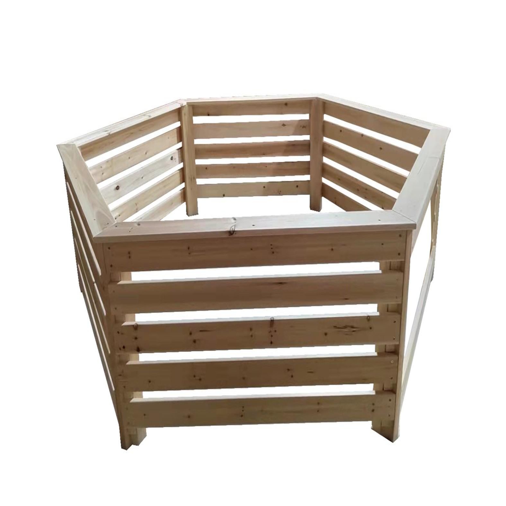 CENTRALE BRICO Habillage bois hexagonal - 2,77 x 2,21 x 0,71 m - spas et piscines