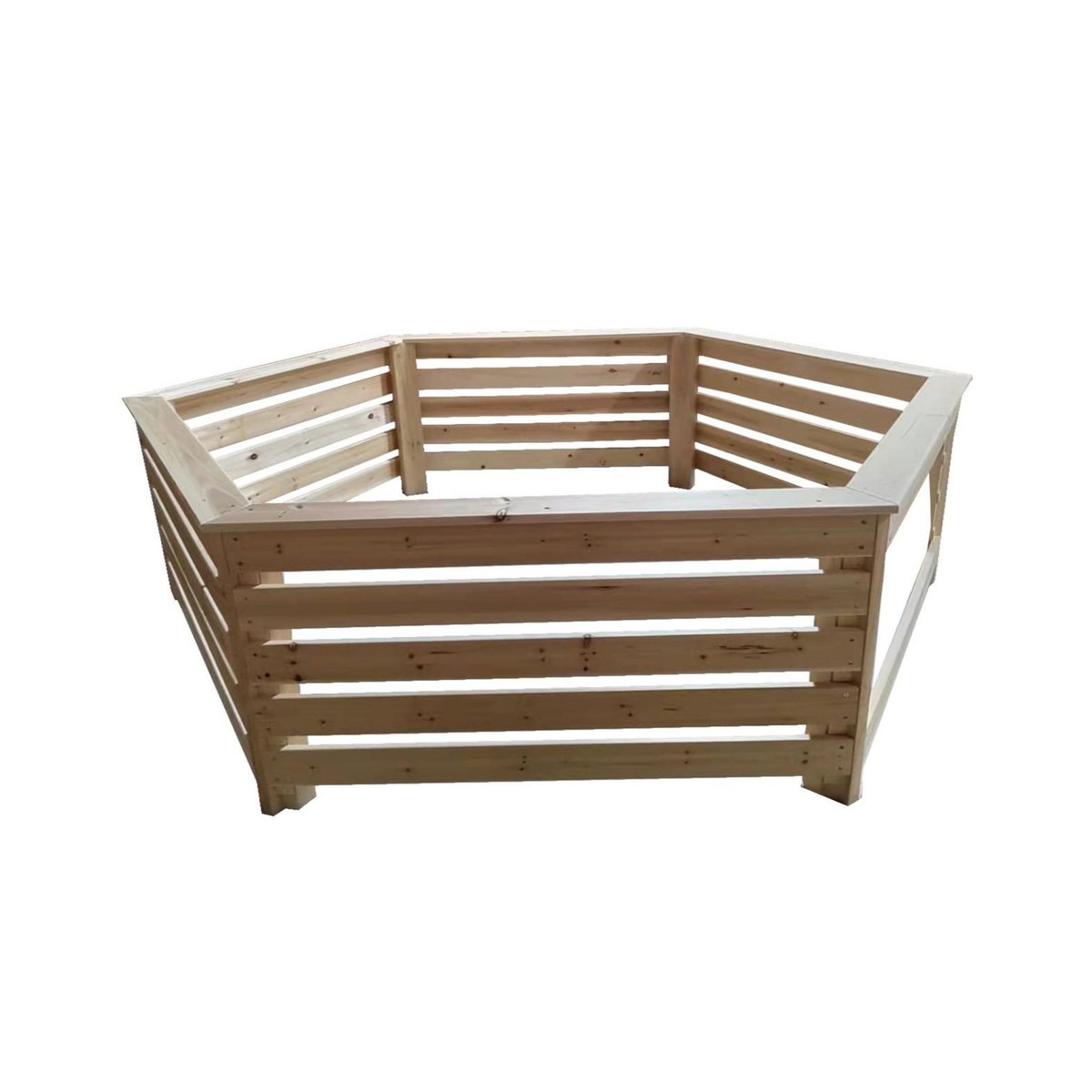 CENTRALE BRICO Habillage bois hexagonal - 2,77 x 2,21 x 0,71 m - spas et piscines