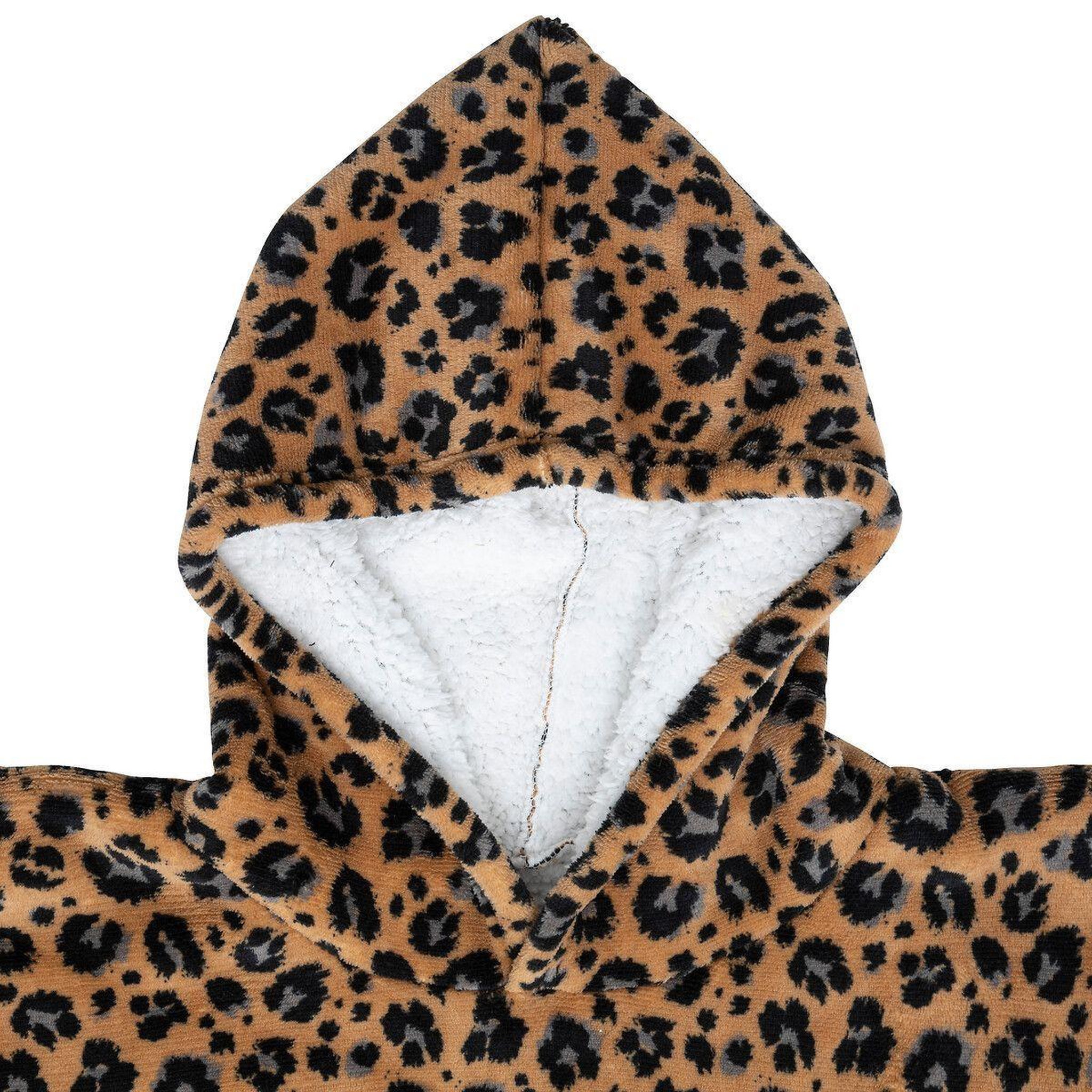 Voir la diapositive 2 : ATMOSPHERA Plaid sweat manche  flan  85x118cm léopard