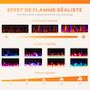 Voir la diapositive 5 : HOMCOM Cheminée électrique murale/encastrable 900/1800W effet flamme et cristal réglable télécommande